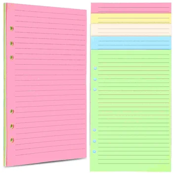 Journal Book Цветни живи насипни листа Planner пълнители A5 6 дупки Binder хартия вложки тетрадка пълнители облицовани