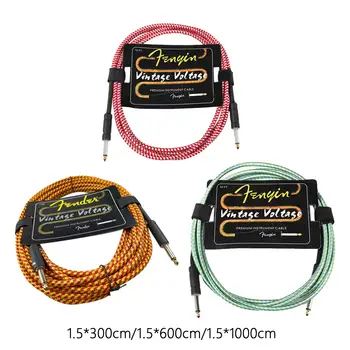 Китарен кабел Нисък шум мъжки към мъжки професионален електрически инструментален кабел за електрическа китара бас еквалайзер усилвател на високоговорители