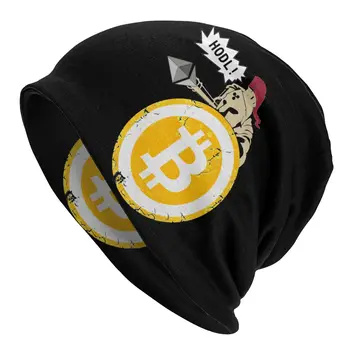 Hodl Вашите криптовалути Черепи Beanies Bitcoin BTC Blockchain Geek Шапки Готическа шапка Пролет Пролет Плетена шапка с двойна употреба
