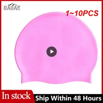  1 ~ 10PCS силиконови отпечатани плуване твърди цветни сладък карикатура котка трайни дълга коса възрастни водоустойчив еластичен гмуркане плат