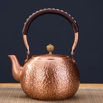 600/1200/1600ml чист меден кипящ чайник ретро стил ръчно изработен меден съд голям капацитет здравеопазване чайник кипене чайник