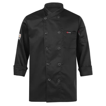 мъжки дамски готвач палто унисекс дълъг ръкав двуреден готвач яке кухненска униформа за кафе пекарна ресторант хотел
