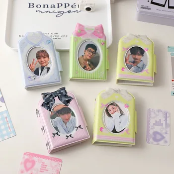 3 инчов сладък ръкави Държач за фотокарти Idol карта Kpop Binder Bow Instax Мини фотоалбум за снимка Корея PVC Collect Book